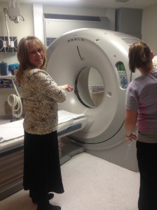 Well this test is a bit quicker but watch out for the contrast injection...Serious hot flash about set in....